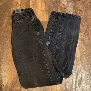 Vintage Distressed High Rise Rockies Black Wash Straight Leg Denim